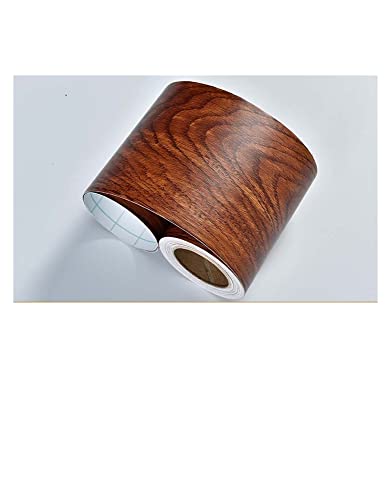YZWHKJ Wandbordüre Selbstklebend DIY. Selbstklebende Baseboard Boden Kontakt Papier Holz Stil Sockellinie Aufkleber Wasserdichte Vinyl-Taille Linie Wallpaper Wohnkultur(Wood RL) von YZWHKJ