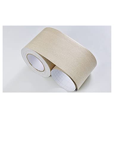 YZWHKJ Wandbordüre Selbstklebend DIY. Selbstklebende Baseboard Boden Kontakt Papier Holz Stil Sockellinie Aufkleber Wasserdichte Vinyl-Taille Linie Wallpaper Wohnkultur(Wood WO) von YZWHKJ