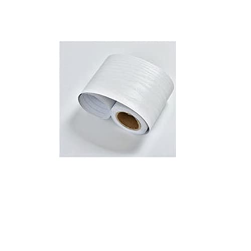 YZWHKJ Wandbordüre Selbstklebend DIY. Selbstklebende Baseboard Boden Kontakt Papier Holz Stil Sockellinie Aufkleber Wasserdichte Vinyl-Taille Linie Wallpaper Wohnkultur(Wood White) von YZWHKJ