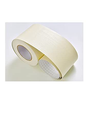 YZWHKJ Wandbordüre Selbstklebend DIY. Selbstklebende Baseboard Bodenaufkleber Holz Stil Sockellinie Wasserdichte Vinyl-Taille Linie Tapete Moderne Aufkleber Wohnkultur(Wood Beige,10 Meters) von YZWHKJ