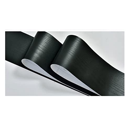 YZWHKJ Wandbordüre Selbstklebend DIY. Selbstklebende Baseboard Bodenaufkleber Holz Stil Sockellinie Wasserdichte Vinyl-Taille Linie Tapete Moderne Aufkleber Wohnkultur(Wood Black,10 Meters) von YZWHKJ