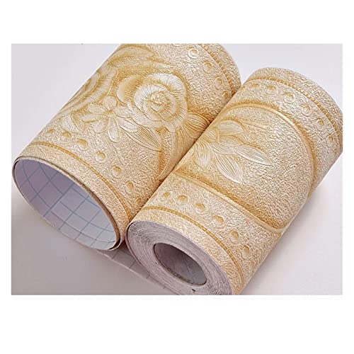 YZWHKJ Wandbordüre Selbstklebend Dekorative Taille Wandaufkleber Retro Baseboard Socketing Badezimmer Schlafzimmer Selbstklebende Tapete Wasserdichte Verdickung Abziehbilder(10202) von YZWHKJ