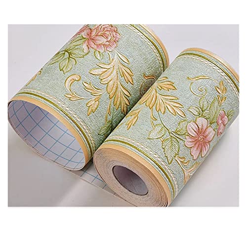 YZWHKJ Wandbordüre Selbstklebend Dekorative Taille Wandaufkleber Retro Baseboard Socketing Badezimmer Schlafzimmer Selbstklebende Tapete Wasserdichte Verdickung Abziehbilder(11002) von YZWHKJ