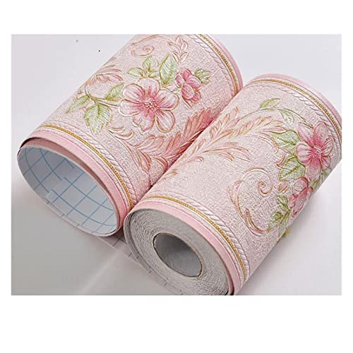 YZWHKJ Wandbordüre Selbstklebend Dekorative Taille Wandaufkleber Retro Baseboard Socketing Badezimmer Schlafzimmer Selbstklebende Tapete Wasserdichte Verdickung Abziehbilder(11004) von YZWHKJ