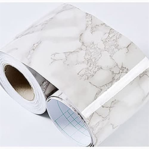 YZWHKJ Wandbordüre Selbstklebend Marmor-Baseboard-Wandaufkleber Selbstklebende wasserdichte Fliesen-Taille Linie Aufkleber Wohnzimmer Fenster-Sill-Rahmenboden-Tapete(DH-02,10CM x 5M) von YZWHKJ
