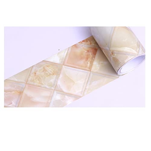 YZWHKJ Wandbordüre Selbstklebend Marmor-Baseboard-Wandaufkleber Selbstklebende wasserdichte Fliesen-Taille Linie Aufkleber Wohnzimmer Fenster-Sill-Rahmenboden-Tapete(MS-32,10CM x 10M) von YZWHKJ