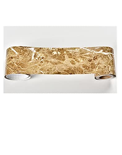 YZWHKJ Wandbordüre Selbstklebend Marmor-Taille Linie Tapete Selbstklebende praktische Wohnzimmer Badezimmer Spiegelmöbel Wasserdichte Taille Baseboard Aufkleber(Marble AMB,5m x 10cm) von YZWHKJ