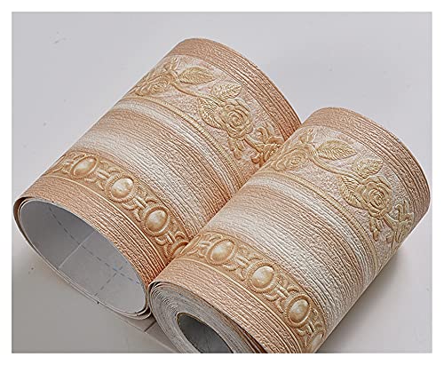 YZWHKJ Wandbordüre Selbstklebend PVC Selbstklebende Tapete 5m * 0.1m Fußleiste Wand Schlafzimmer Aufkleber Taillen-Linie wasserdichte Grenze cruris Linie Papel(YA10103) von YZWHKJ