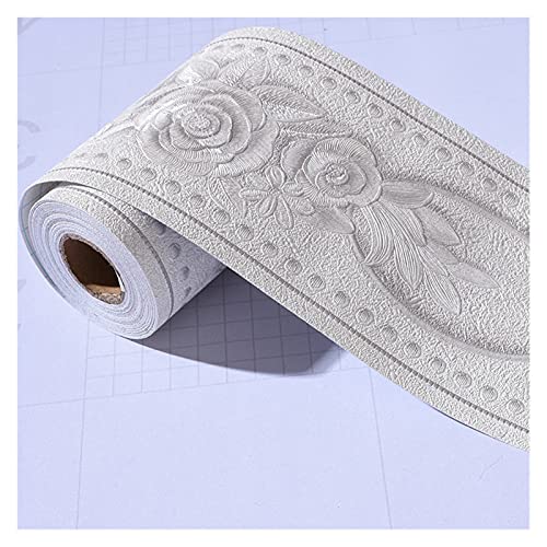 YZWHKJ Wandbordüre Selbstklebend Selbstklebende Baseboard Wandaufkleber Borders Wohnzimmer Küche Badezimmer Schlafzimmer Ecke Fensterbrett WASTLINE Tapete 10cm * 5m(5) von YZWHKJ