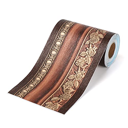 YZWHKJ Wandbordüre Selbstklebend Selbstkleber PVC Taillen-Linie Tapete Retro Präge Wohnzimmer Skirting Linie Abziehbilder Fußleiste Wand Border Corner Aufkleber(10 10.6cmX5m) von YZWHKJ