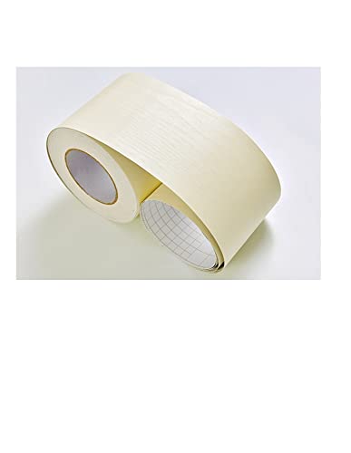 YZWHKJ Wandbordüre Selbstklebend Self Adhesive Heizleiste Wood Style Skirting Linie Haushaltswasserdichte Vinyl-dekorative Tapete Dekor Sticker Boden Abziehbilder(Wood Beige,10CM X 5M) von YZWHKJ