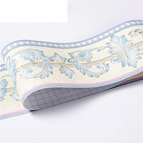 YZWHKJ Wandbordüre Selbstklebend Wasserdichte Baseboard Selbstklebende 5m Länge Hüfter Rand Wandaufkleber Relief Rustikale Fliesen Vintage Tapete Grenzen(Beige eucalyptus) von YZWHKJ