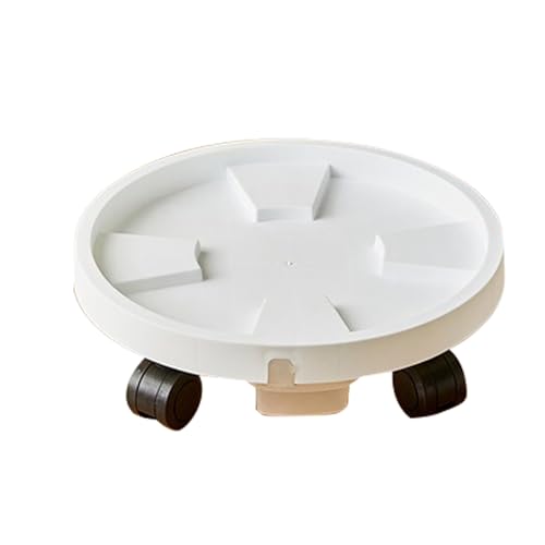 Tropfschale, Auffangwanne Kunststoff, mit Lenkrollen, Schubladenartigem Wasserspeicher und Doppeltem Ablauf, für Topfpflanzen im Innen- und Außenbereich(White,33cm/13in) von YZWZZXC