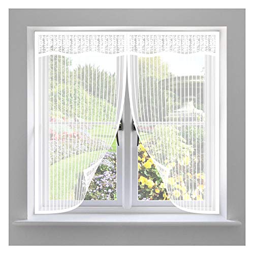 Moskitonetz Für Fenster,110x110cm Insektenschutz Magnetfenster,Polyester Moskitonetz für Fenster Fensternetz Magnetisch,Fliegengitter mit Magic Tape Moskitoschutz von YZXCMHJ