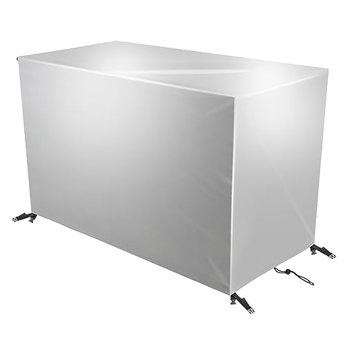 YZXCMHJ GartenmöBel Abdeckung Wasserdicht 150x85x130cm,Abdeckplane GartenmöBel,420d Oxford Gewebe Winterfest Schutzhülle GartenmöBel Rechteckig,Abdeckung für Gartentisch und MöBelsets,Silber von YZXCMHJ