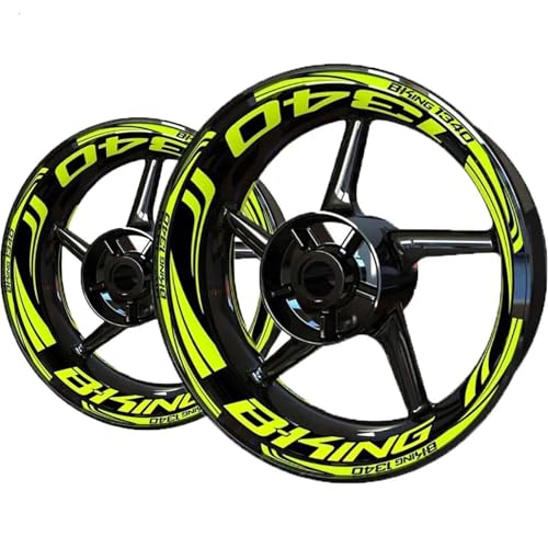 YZXOOP Motorrad-Radnabenaufkleber Reflektierende Motorradfelgenaufkleber Für Suzuki Bking 1340 B-King 1340 B King 1340 Radnabenaufkleber Radaufkleber Felgenrandaufkleber(Farbe 2) von YZXOOP