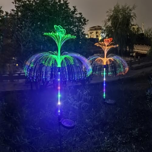 YZYOE 2 Packungen LED-Solar-Doppelschicht-Medulen Schmetterling Lichter, Sieben Farbe Gradient Außenhof Dekoration Lichter, Drahtlose Dämmerung bis Dawn wasserdichte Garten Straße Landschaft Lampe. YZYOE 2 Packungen LED-Solar-Doppelschicht-Medulen Schmetterling Lichter, Sieben Farbe Gradient Außenhof Dekoration Lichter, Drahtlose Dämmerung bis Dawn wasserdichte Garten Straße Landschaft Lampe. von YZYOE