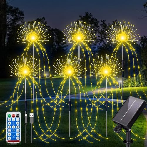 YZYOE 6-Pack 720 LED Solar Boden im Freien eingelegt warmes Licht Feuerwerk Lichter mit Fernbedienung, Wasserdichte Solar&USB angetriebene Hof Atmosphäre dekorative Lichter,8 Modi DIY Pfad Licht. YZYOE 6-Pack 720 LED Solar Boden im Freien eingelegt warmes Licht Feuerwerk Lichter mit Fernbedienung, Wasserdichte Solar&USB angetriebene Hof Atmosphäre dekorative Lichter,8 Modi DIY Pfad Licht. von YZYOE