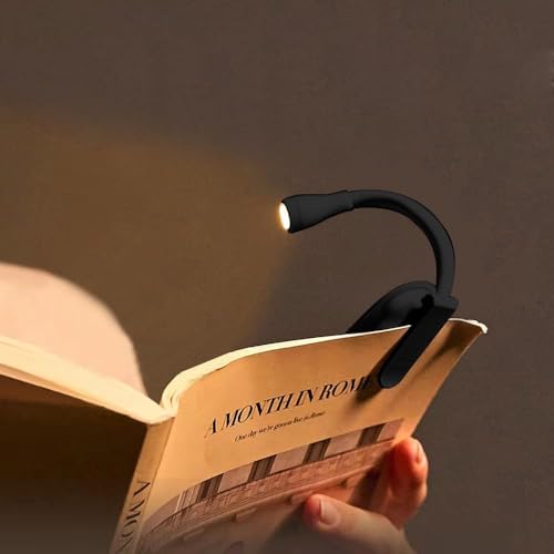 YZYOE Mini wiederaufladbares tragbares Leselicht, Leselicht auf dem Bett, Clip on LED Buch Lesen Warmes Licht 3 Farbe Temperaturen Stepless Dimmen Kleines Buch Zubehör. von YZYOE