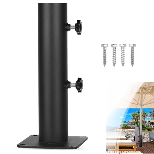 sbkj Terrassenschirm-Ständer für den Außenbereich, robuster Stahl-Außenschirmständer, Schirmhalterung, Schirmklemme, Universal auf Deck oder Terrasse, Schirmhalter, Terrassen, Picknicktische (1) von YZZHAJ