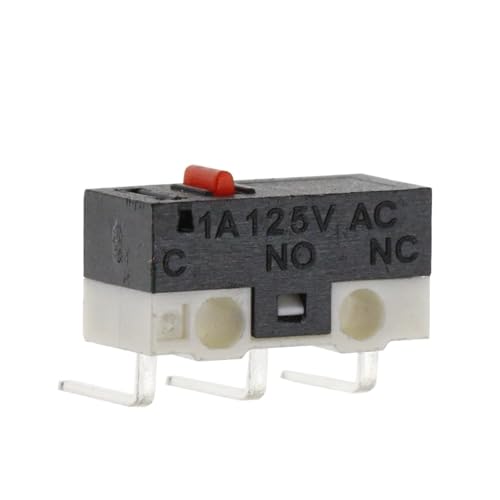 10 STÜCKE Endschalter Momentary Push Button Switch 1A 125 V AC Maus Schalter 3 Pins Lange Griff Roller Lever Arm SPDT 12X6X6 MM(Bent foot-2) von YZZMY