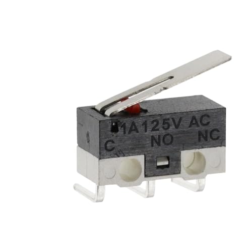 10 STÜCKE Endschalter Momentary Push Button Switch 1A 125 V AC Maus Schalter 3 Pins Lange Griff Roller Lever Arm SPDT 12X6X6 MM(Bent foot-4) von YZZMY