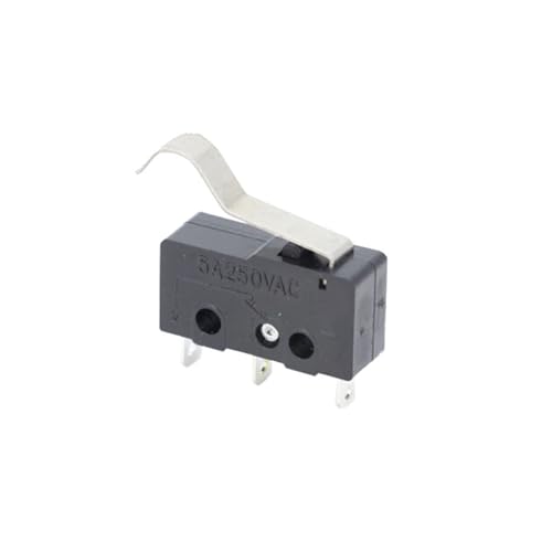 5 PCS Endschalter NO NC 3 Pins PCB Terminals SPDT 5A 125V 250V 29mm Roller Arc Hebel Snap Action Push-schalter(3P curved handle) von YZZMY