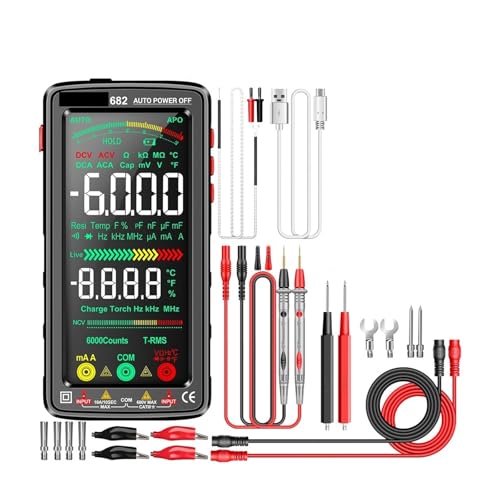 681/682/683 Pro 6000 Zählen Wiederaufladbares Digitalmultimeter Berührungsloser Spannungsprüfer Strommesser Elektrisches Messwerkzeug(682 black pro) von YZZMY