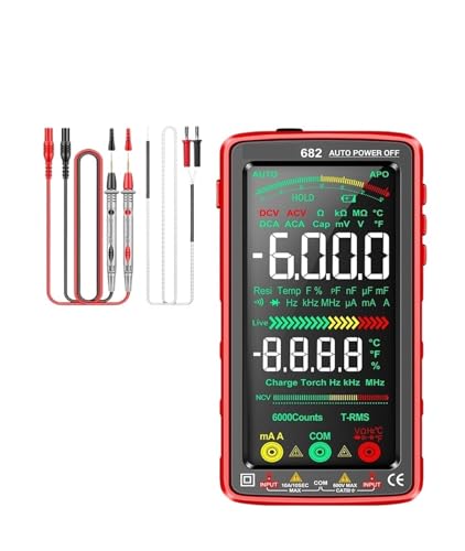 681/682/683 Pro 6000 Zählen Wiederaufladbares Digitalmultimeter Berührungsloser Spannungsprüfer Strommesser Elektrisches Messwerkzeug(682 red) von YZZMY