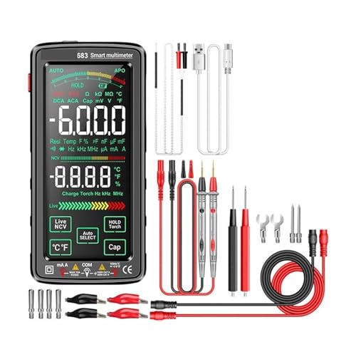 681/682/683 Pro 6000 Zählen Wiederaufladbares Digitalmultimeter Berührungsloser Spannungsprüfer Strommesser Elektrisches Messwerkzeug(683 Black Pro) von YZZMY