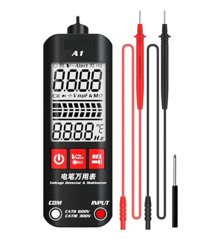 A1 Spannungsprüfer Multimeter Farbdisplay Berührungsloser elektrischer Stift Dual Range Live Wire Test Ohm Hz NCV-Meter(A1) von YZZMY
