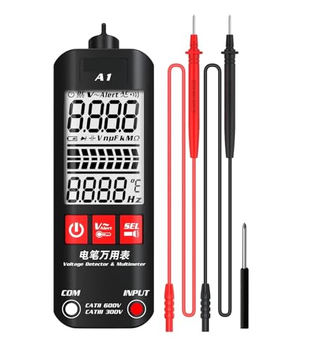 A1 Spannungsprüfer Multimeter Farbdisplay Berührungsloser elektrischer Stift Dual Range Live Wire Test Ohm Hz NCV-Meter(A1 with Bag) von YZZMY