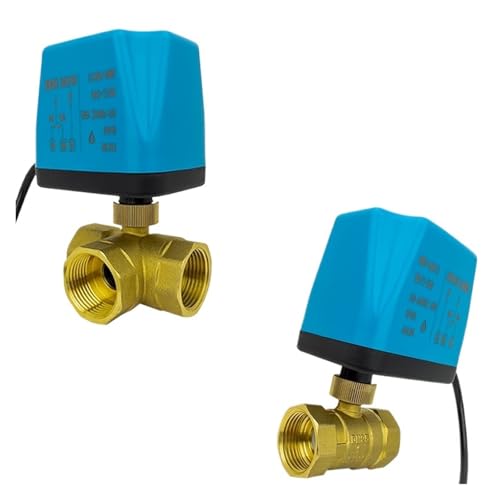 DC12V-24V oder AC220V Elektrischer Messing-Kugelhahn, 3-Draht-2-Steuerung Elektrischer Kugelhahn 2-Wege, 3-Wege DN15 DN20 DN25 DN32 DN40 DN50(DN15,3 WIRE 2 CONTROL_AC220V_3-WAY) von YZZMY