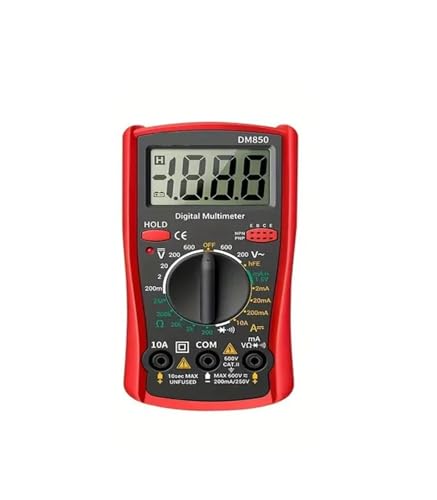 DM850 Professionelles Digitalmultimeter 1999 AC/DC Votage Tester Ohm Strom Amperemeter Prüfspitze Professionelles Werkzeug(Red) von YZZMY