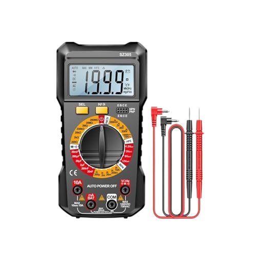 SZ305 1999 Count Professionelles Multimeter AC/DC Spannungstester Amperemeter Kondensator hFE Triode Hz Elektriker Werkzeug(SZ305 Black) von YZZMY