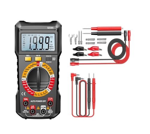 SZ305 1999 Count Professionelles Multimeter AC/DC Spannungstester Amperemeter Kondensator hFE Triode Hz Elektriker Werkzeug(SZ305 Black Pro) von YZZMY