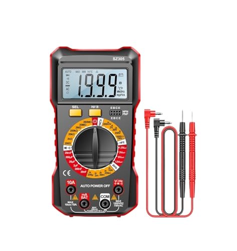 SZ305 1999 Count Professionelles Multimeter AC/DC Spannungstester Amperemeter Kondensator hFE Triode Hz Elektriker Werkzeug(SZ305 Red) von YZZMY