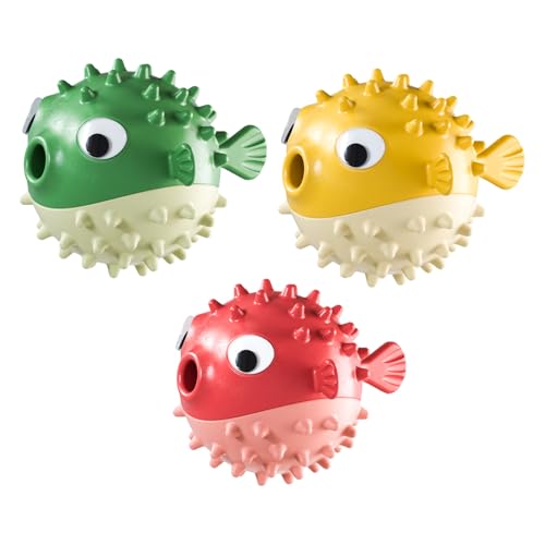YZZT Dog Latex Toy, Interactive Teething Toys for Dogs, Kugelfischförmiges Spielzeug,Futterspender,Hunde Spielzeug,Unzerstörbar Hundespielzeug für Aggressive Kauer YZZT Dog Latex Toy, Interactive Teething Toys for Dogs, Kugelfischförmiges Spielzeug,Futterspender,Hunde Spielzeug,Unzerstörbar Hundespielzeug für Aggressive Kauer von YZZT