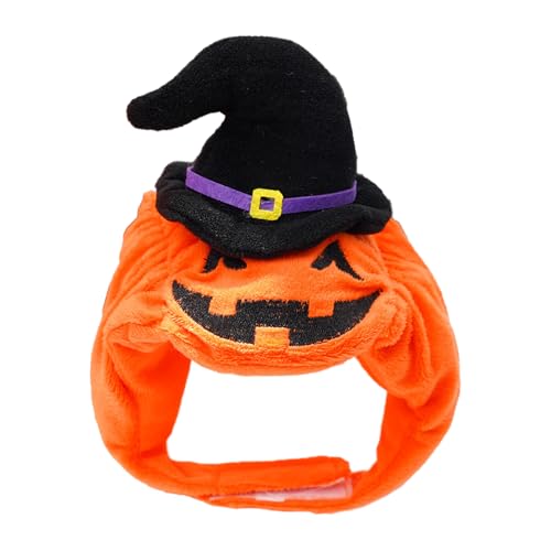 YZZT Halloween Kürbishut für Haustiere, Bequem und Verstellbar aus Weichem Polyester, Ideal für Katzen & Kleine Hunde, Perfekt für Halloween-Feierlichkeiten von YZZT