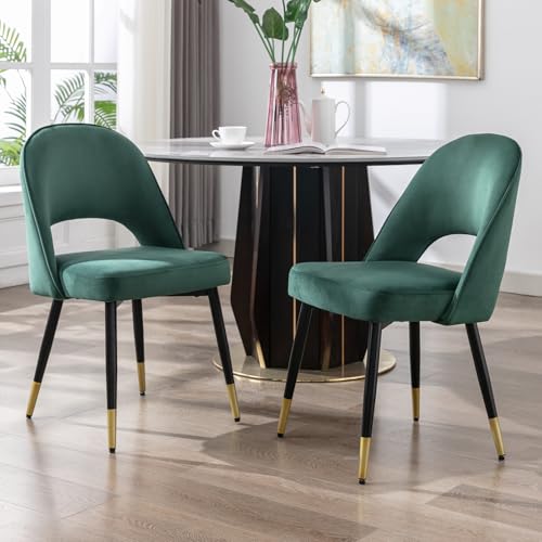 Ya-Home Esszimmerstühle 2er Set, Küchenstuhl Polsterstuhl Esstischstühle Sessel mit Metallbeine Rückenlehne aus Samt, für Esszimmer, Wohnzimmer, Schlafzimmer und Empfang, Grün Ya-Home Esszimmerstühle 2er Set, Küchenstuhl Polsterstuhl Esstischstühle Sessel mit Metallbeine Rückenlehne aus Samt, für Esszimmer, Wohnzimmer, Schlafzimmer und Empfang, Grün von Ya-Home