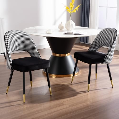 Ya-Home Esszimmerstühle 2er Set, Küchenstuhl Polsterstuhl Esstischstühle Sessel mit Metallbeine Rückenlehne aus Samt, für Esszimmer, Wohnzimmer, Schlafzimmer und Empfang, Schwarz Ya-Home Esszimmerstühle 2er Set, Küchenstuhl Polsterstuhl Esstischstühle Sessel mit Metallbeine Rückenlehne aus Samt, für Esszimmer, Wohnzimmer, Schlafzimmer und Empfang, Schwarz von Ya-Home
