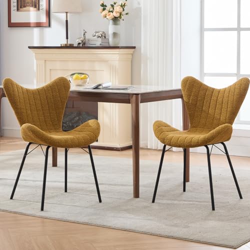 Ya-Home Esszimmerstühle 2er Set Küchenstühle mit Metallgestell Polsterstuhl Esszimmer, Chenille, Gelb Ya-Home Esszimmerstühle 2er Set Küchenstühle mit Metallgestell Polsterstuhl Esszimmer, Chenille, Gelb von Ya-Home