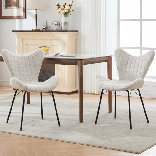 Ya-Home Esszimmerstühle 2er Set Küchenstühle mit Metallgestell Polsterstuhl Esszimmer, Chenille, Hafermilch Ya-Home Esszimmerstühle 2er Set Küchenstühle mit Metallgestell Polsterstuhl Esszimmer, Chenille, Hafermilch von Ya-Home