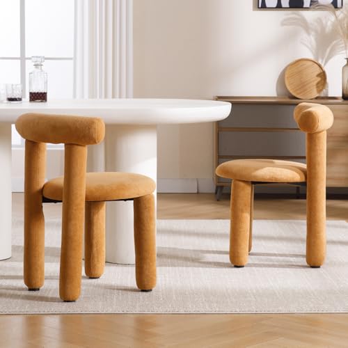 Ya-Home Esszimmerstühle 2er Set aus Kunstfell Küchenstühle mit Rückenlehne modern Akzentstühle Polsterstuhl ohne Armlehne für Esszimmer/Wohnzimmer/Küche, Gelb Ya-Home Esszimmerstühle 2er Set aus Kunstfell Küchenstühle mit Rückenlehne modern Akzentstühle Polsterstuhl ohne Armlehne für Esszimmer/Wohnzimmer/Küche, Gelb von Ya-Home