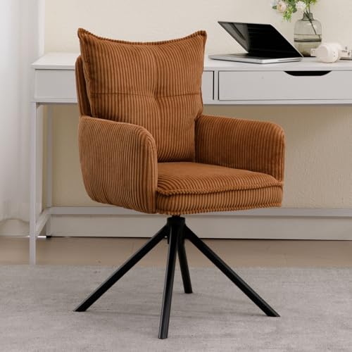 Ya-Home Modern Bürostuhl 360°Drehbar Schreibtischstuhl mit Armlehne Drehstuhl aus Kordsamt für Arbeitszimmer/Schlafzimmer, Braun Ya-Home Modern Bürostuhl 360°Drehbar Schreibtischstuhl mit Armlehne Drehstuhl aus Kordsamt für Arbeitszimmer/Schlafzimmer, Braun von Ya-Home