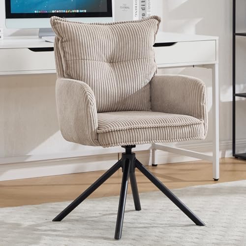 Ya-Home Modern Bürostuhl 360°Drehbar Schreibtischstuhl mit Armlehne Drehstuhl aus Kordsamt für Arbeitszimmer/Schlafzimmer, Grau Ya-Home Modern Bürostuhl 360°Drehbar Schreibtischstuhl mit Armlehne Drehstuhl aus Kordsamt für Arbeitszimmer/Schlafzimmer, Grau von Ya-Home