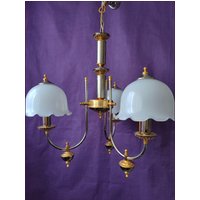 Art-Deco-Deckenlampe Mit 3 Pilzlichtern von YaKuzolaDesign