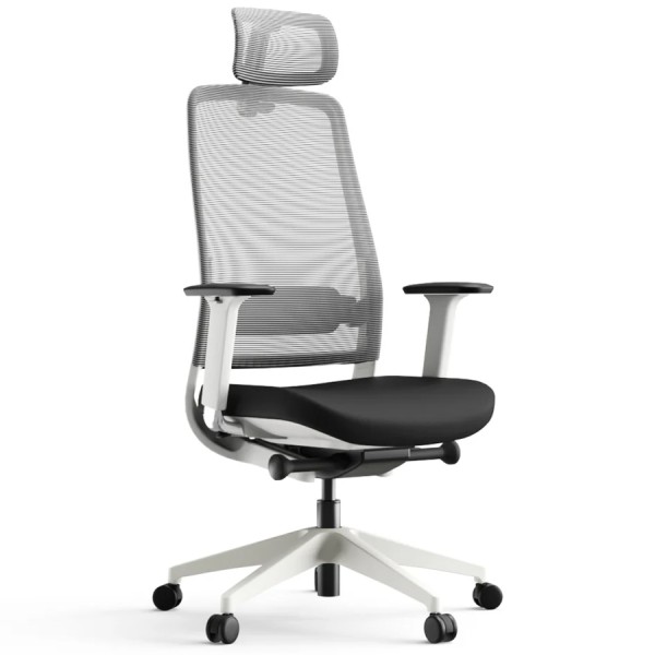 Yaasa Chair Expert Bürostuhl | Netzrücken | 4D-Armlehnen | Kopfstütze | weiß von Yaasa