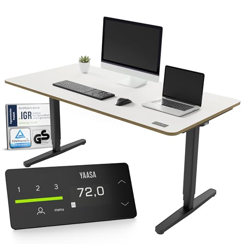 Yaasa Desk Pro Elektrisch Höhenverstellbarer Schreibtisch Multiplex Weiß/Schwarz 140 x 80 cm – Ergonomischer Schreibtisch mit Abgerundeter Tischplatte & ErgoTouch-Display – Traglast 120 kg Yaasa Desk Pro Elektrisch Höhenverstellbarer Schreibtisch Multiplex Weiß/Schwarz 140 x 80 cm – Ergonomischer Schreibtisch mit Abgerundeter Tischplatte & ErgoTouch-Display – Traglast 120 kg von Yaasa