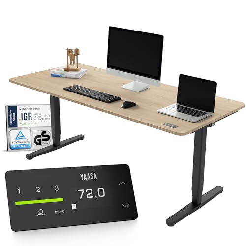 Yaasa Desk Pro Elektrisch Höhenverstellbarer Schreibtisch Eiche hell/Schwarz 180 x 80 cm – Ergonomischer Schreibtisch mit Abgerundeter Tischplatte & ErgoTouch-Display – Traglast 120 kg Yaasa Desk Pro Elektrisch Höhenverstellbarer Schreibtisch Eiche hell/Schwarz 180 x 80 cm – Ergonomischer Schreibtisch mit Abgerundeter Tischplatte & ErgoTouch-Display – Traglast 120 kg von Yaasa